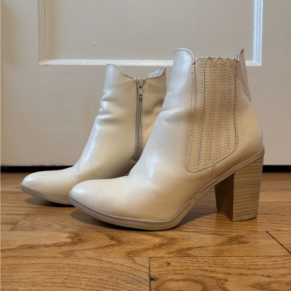 Cream Ankle Boots